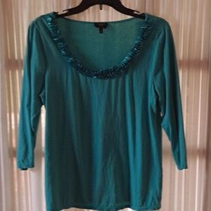 Talbots Green Cotton Top, Medium